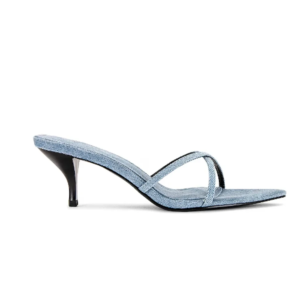FEMME LA Copenhagen Kitten Slipper in Denim EUC Size 9